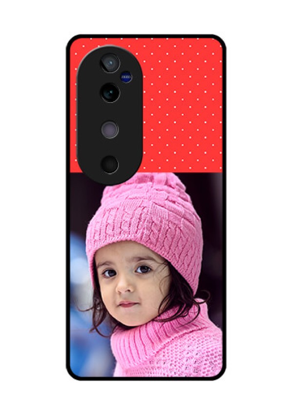 Vivo V40 5G Custom Glass Phone CaseRed Pattern Design