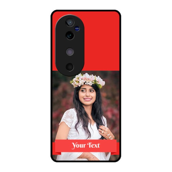 Vivo V40 5G Custom Glass Phone CaseSimple Red Color Design Vivo V40 5G Custom Glass Phone CaseSimple Red Color Design