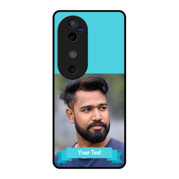 Vivo V40 5G Custom Glass Phone CaseBlue Color Design