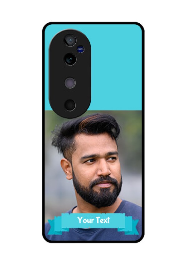 Vivo V40 5G Custom Glass Phone CaseBlue Color Design