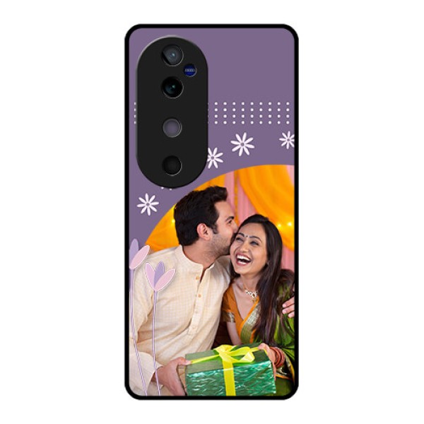 Vivo V40 5G Custom Glass Phone CaseLavender Flowers Design