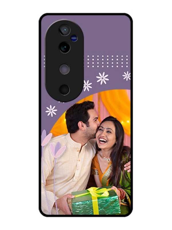 Custom Vivo V40 5G Custom Glass Phone CaseLavender Flowers Design