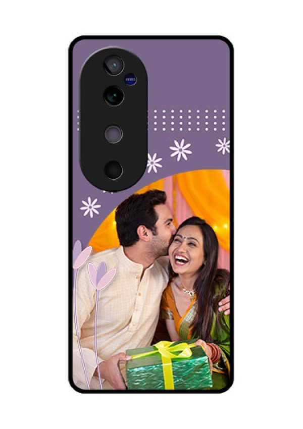 Vivo V40 5G Custom Glass Phone CaseLavender Flowers Design