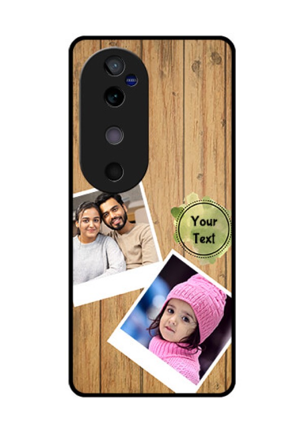 Vivo V40 5G Custom Glass Phone CaseWooden Texture Design