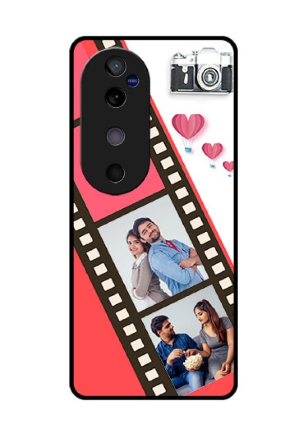 Vivo V40 5G Custom Glass Phone Case3 Image Holder With Film Reel