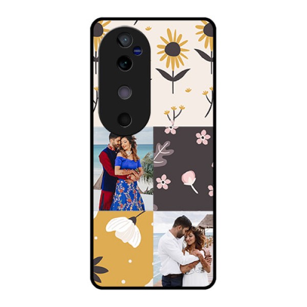 Vivo V40 5G Custom Glass Phone Case3 Images With Floral Design Vivo V40 5G Custom Glass Phone Case3 Images With Floral Design
