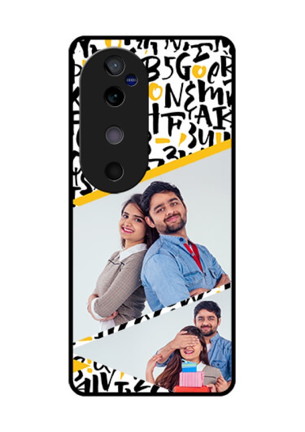 Vivo V40 5G Custom Glass Phone CaseLetters Pattern Design