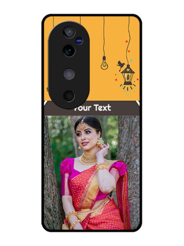 Custom Vivo V40 5G Custom Glass Phone CaseWith Family Picture And Icons