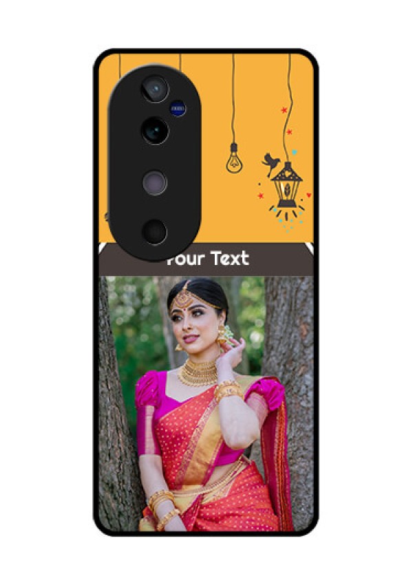 Vivo V40 5G Custom Glass Phone CaseWith Family Picture And Icons