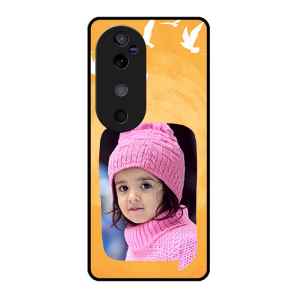 Vivo V40 5G Custom Glass Phone CaseWater Color Design With Bird Icons Vivo V40 5G Custom Glass Phone CaseWater Color Design With Bird Icons