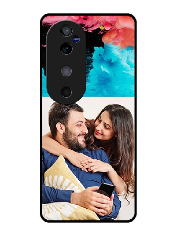 Custom Vivo V40 5G Custom Glass Phone CaseQuote With Acrylic Painting Design