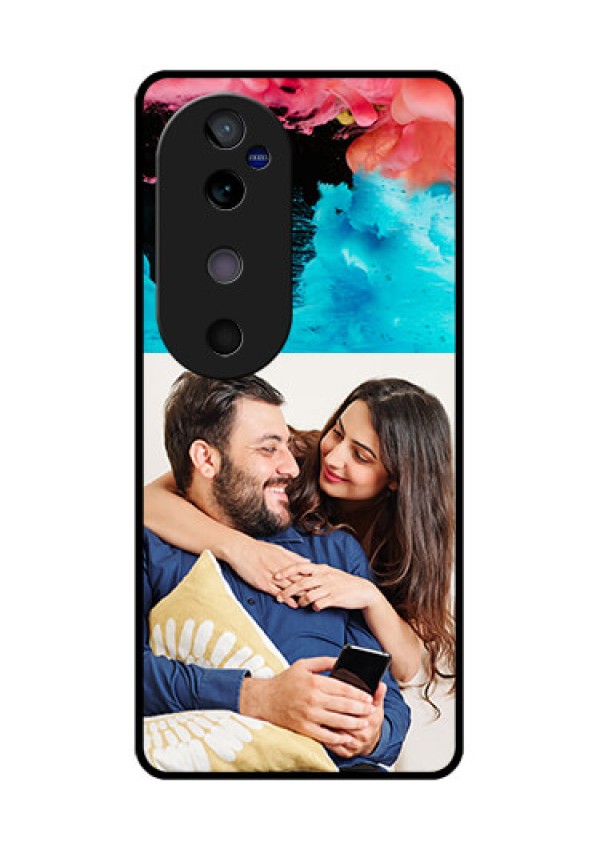 Vivo V40 5G Custom Glass Phone CaseQuote With Acrylic Painting Design