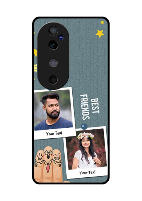 Vivo V40 5G Custom Glass Phone CaseSticky Frames And Friendship Design