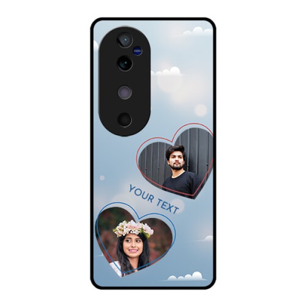 Vivo V40 5G Custom Glass Phone CaseBlue Color Couple Design