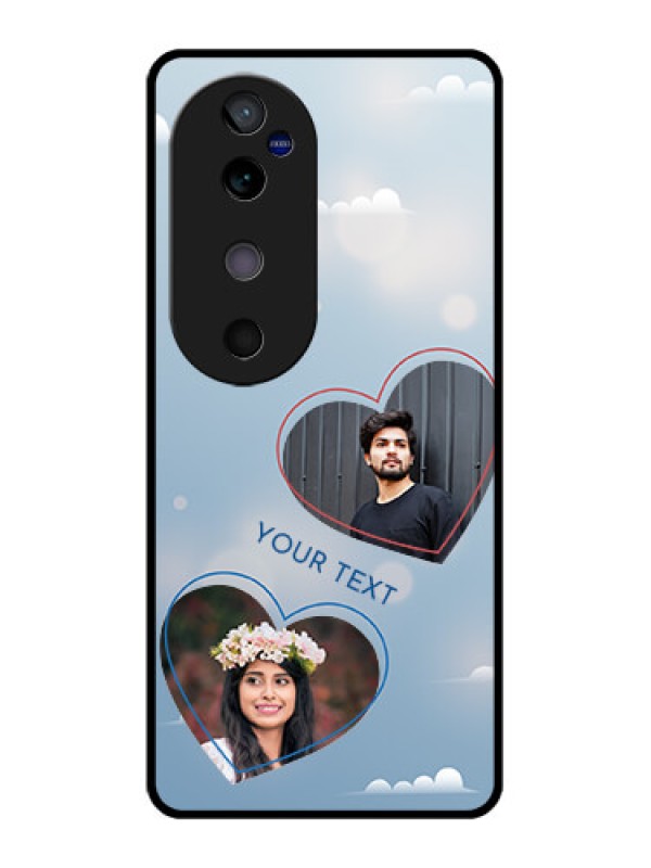 Custom Vivo V40 5G Custom Glass Phone CaseBlue Color Couple Design