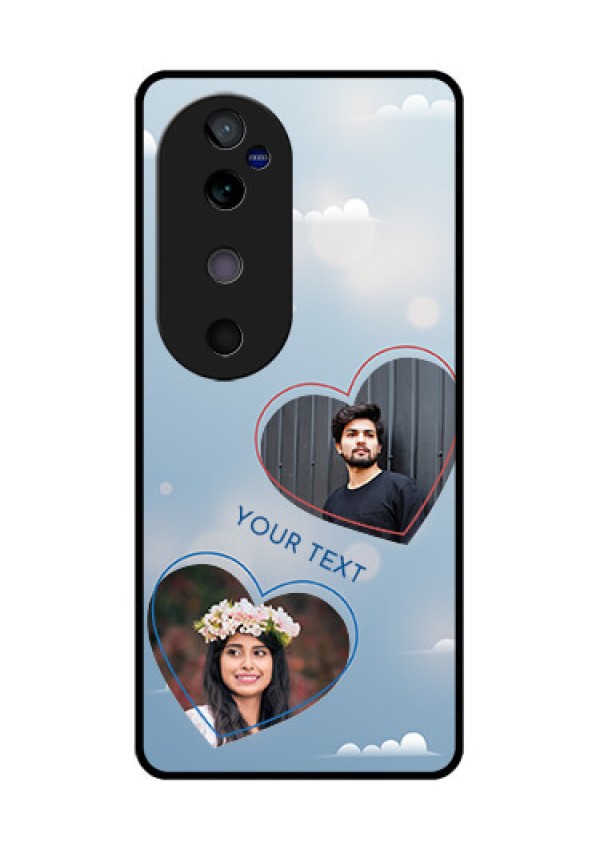 Vivo V40 5G Custom Glass Phone CaseBlue Color Couple Design