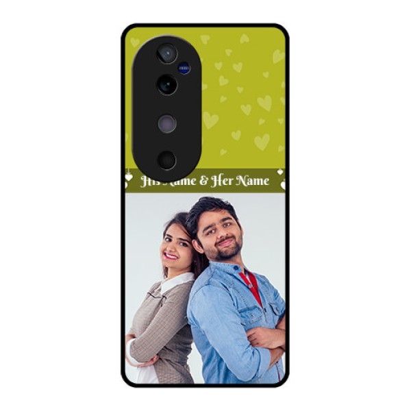 Vivo V40 5G Custom Glass Phone CaseYou and Me Heart Design