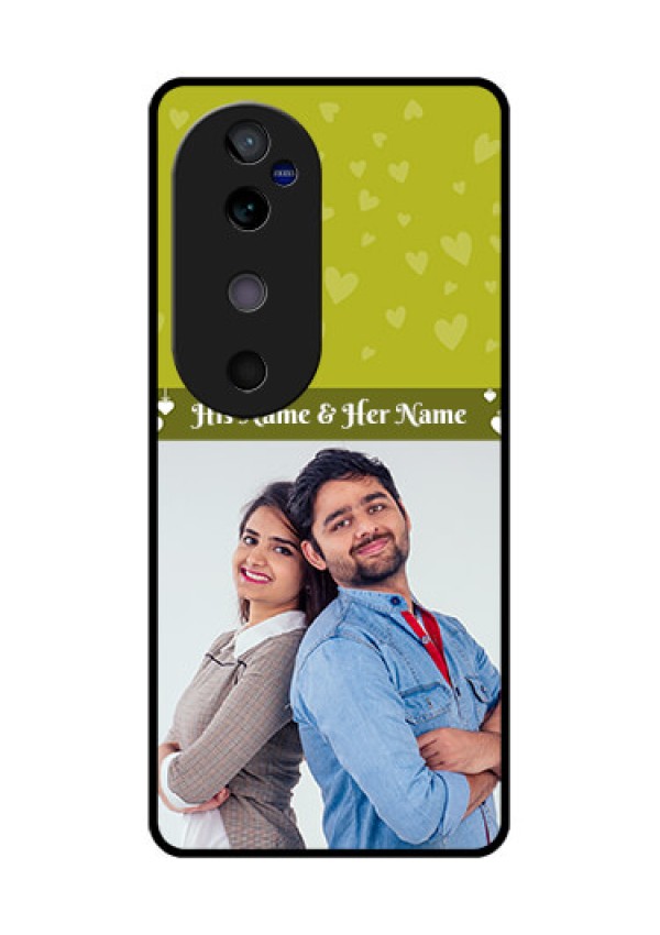 Vivo V40 5G Custom Glass Phone CaseYou and Me Heart Design