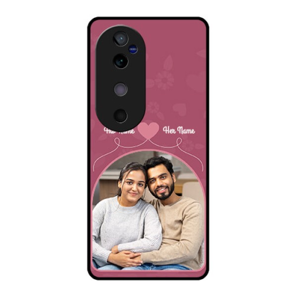 Vivo V40 5G Custom Glass Phone CaseLove Floral Design