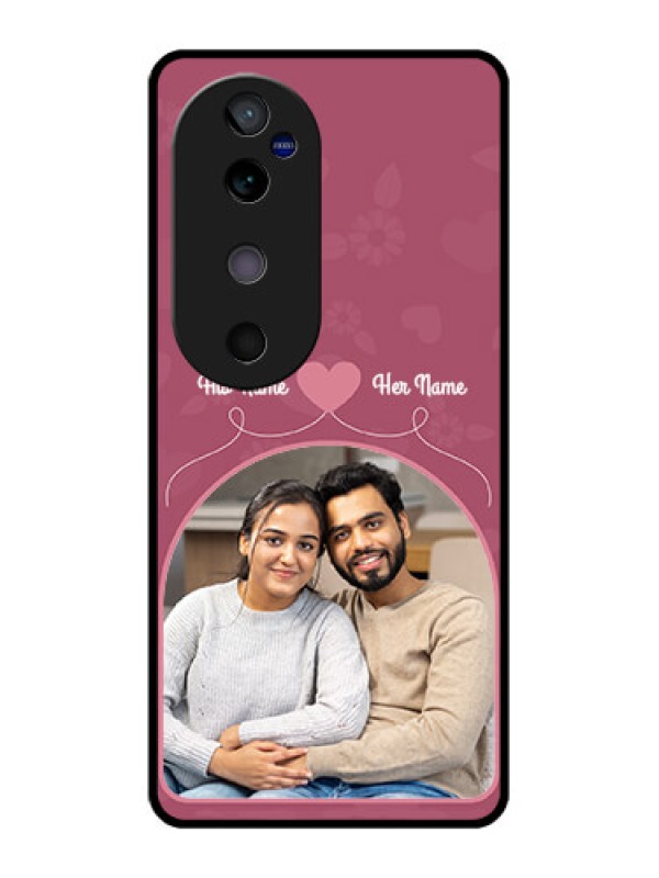 Custom Vivo V40 5G Custom Glass Phone CaseLove Floral Design