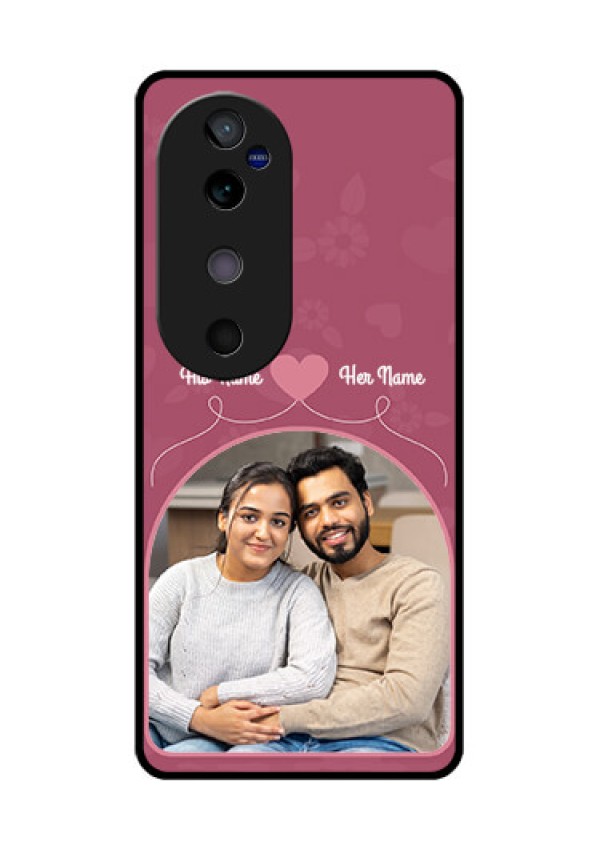 Vivo V40 5G Custom Glass Phone CaseLove Floral Design