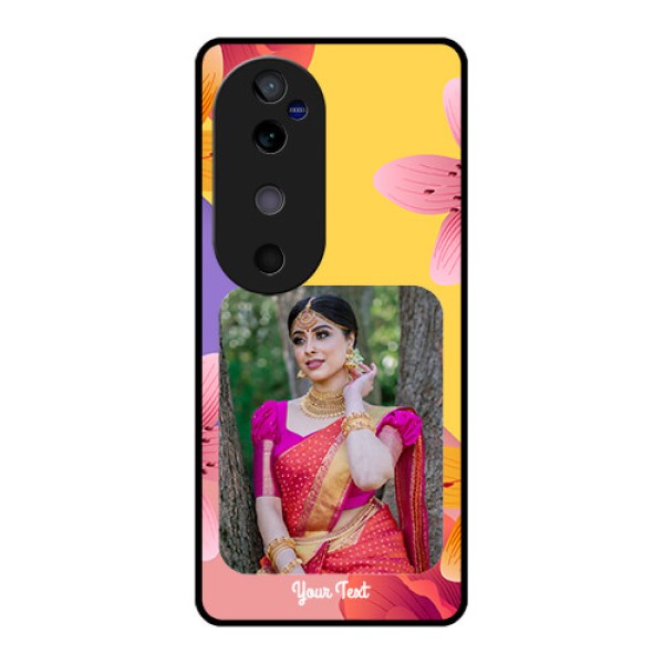 Vivo V40 5G Custom Glass Phone Case3 Image With Vintage Floral Design Vivo V40 5G Custom Glass Phone Case3 Image With Vintage Floral Design