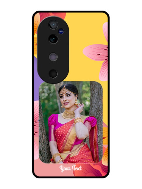 Custom Vivo V40 5G Custom Glass Phone Case3 Image With Vintage Floral Design