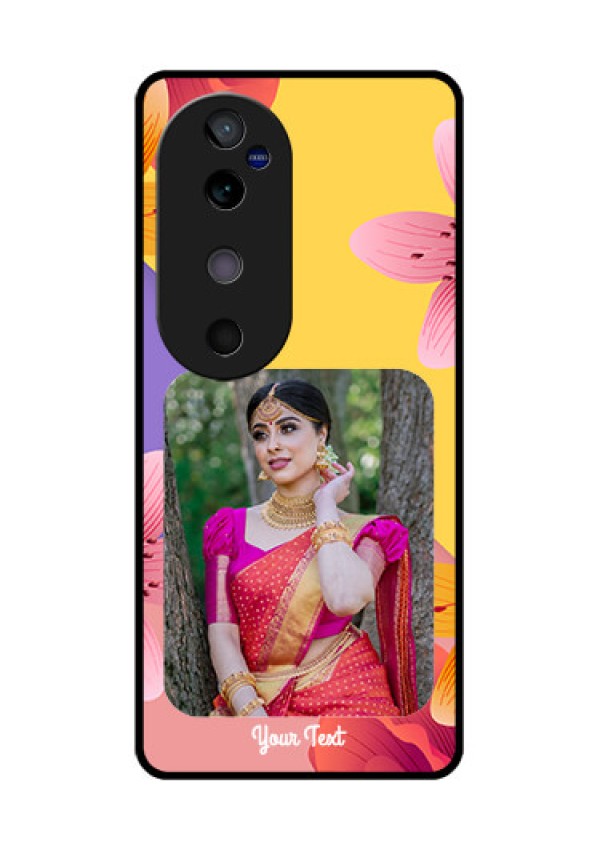 Vivo V40 5G Custom Glass Phone Case3 Image With Vintage Floral Design