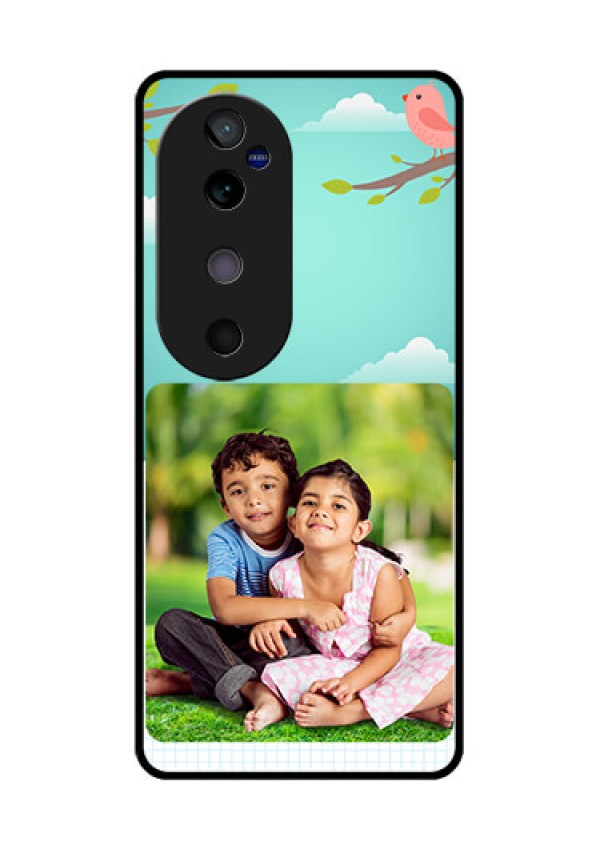 Vivo V40 5G Custom Glass Phone CaseDoodle Love Design
