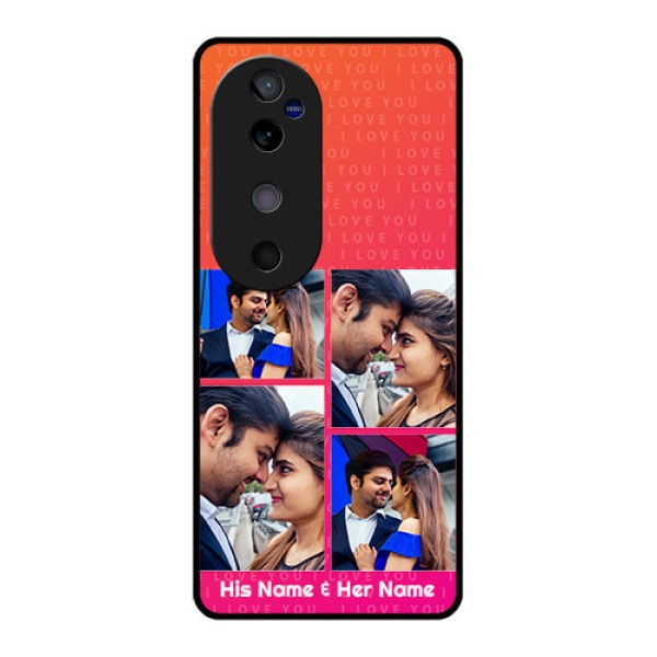 Vivo V40 5G Custom Glass Phone CaseI Love You Pink Design
