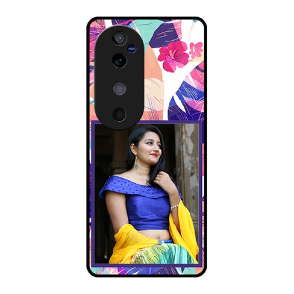 Vivo V40 5G Custom Glass Phone CaseAbstract Floral Design