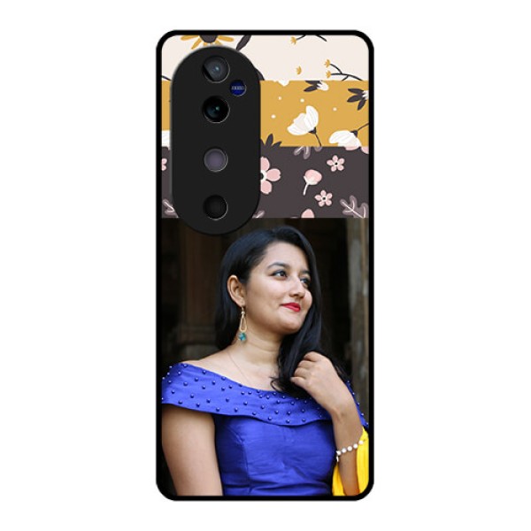 Vivo V40 5G Custom Glass Phone CaseStylish Floral Design