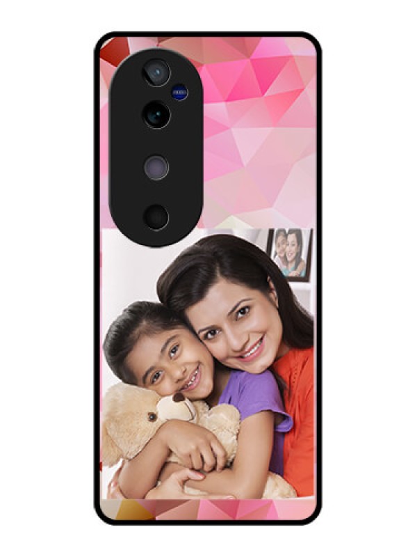 Custom Vivo V40 5G Custom Glass Phone CaseAbstract Triangle Design