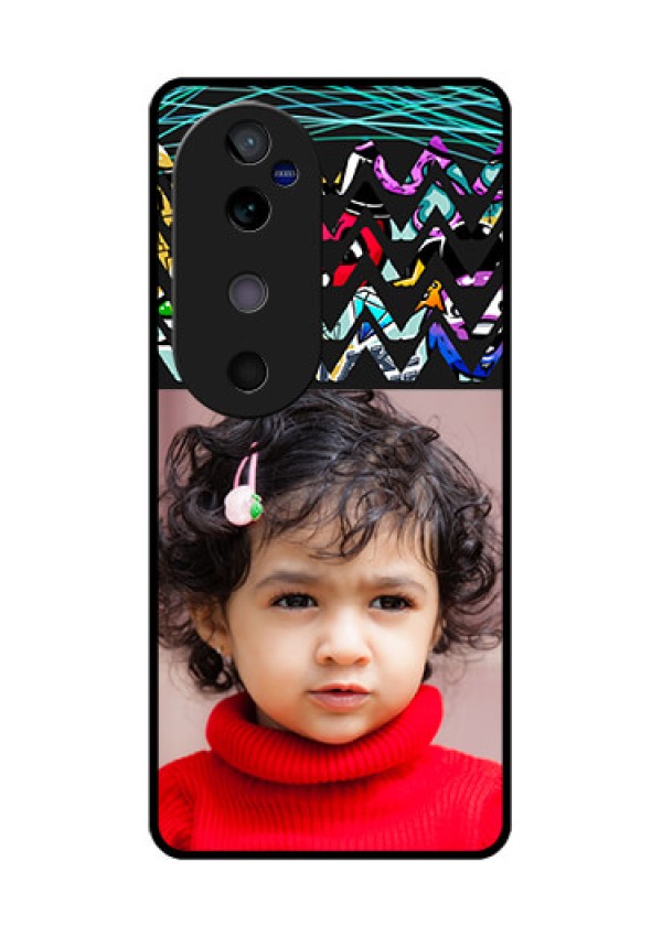 Vivo V40 5G Custom Glass Phone CaseNeon Abstract Design