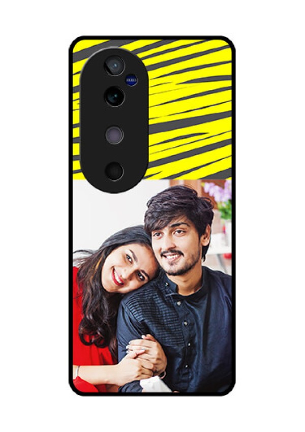 Vivo V40 5G Custom Glass Phone CaseYellow Abstract Design