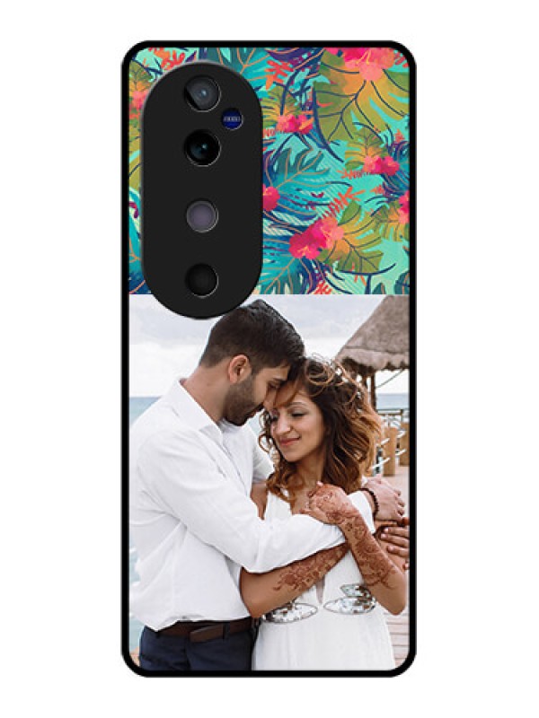 Custom Vivo V40 5G Custom Glass Phone CaseWatercolor Floral Design