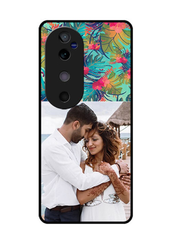 Vivo V40 5G Custom Glass Phone CaseWatercolor Floral Design