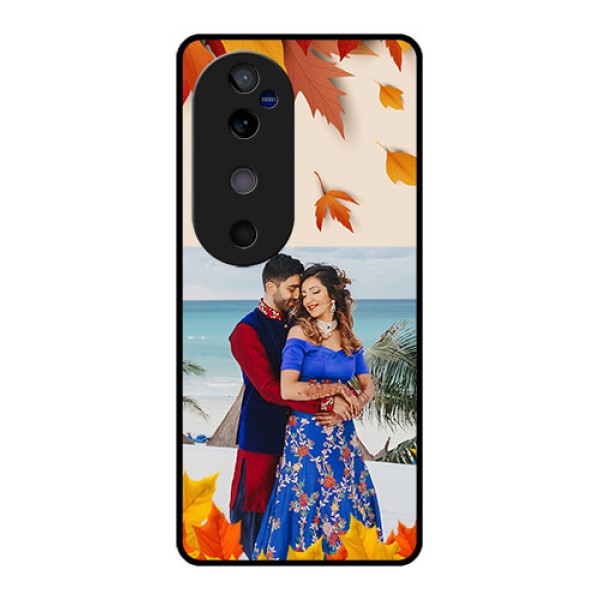 Vivo V40 5G Custom Glass Phone CaseAutumn Maple Leaves Design