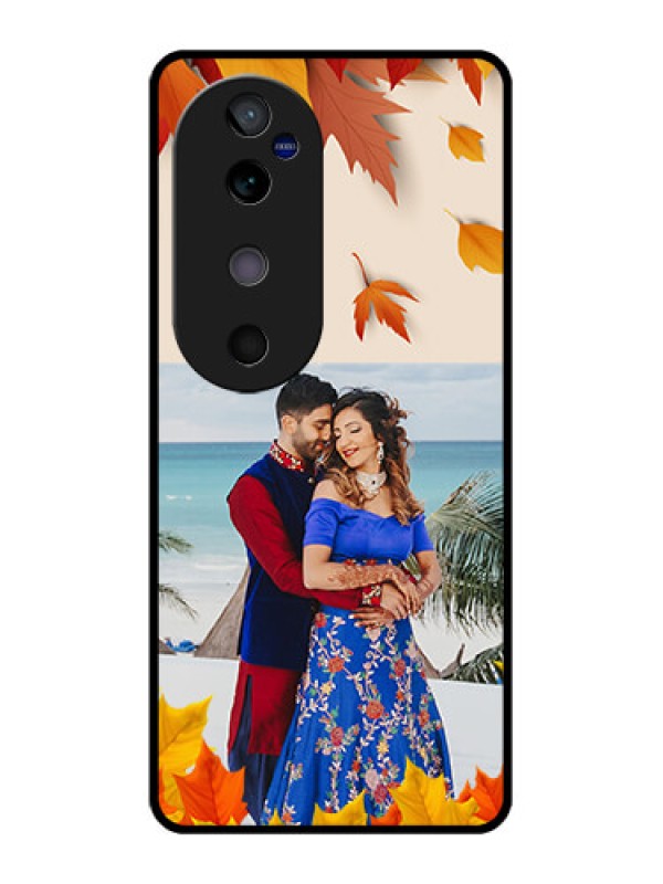 Custom Vivo V40 5G Custom Glass Phone CaseAutumn Maple Leaves Design