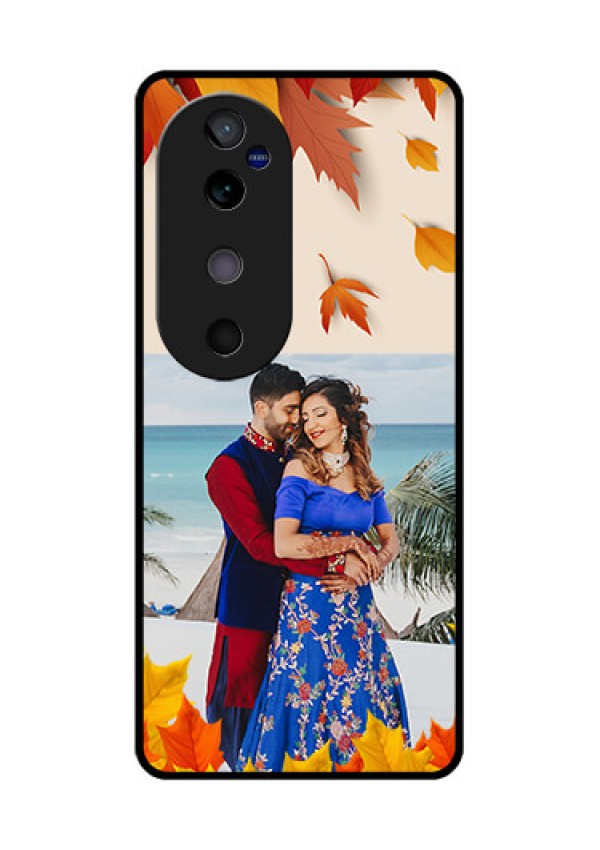 Vivo V40 5G Custom Glass Phone CaseAutumn Maple Leaves Design