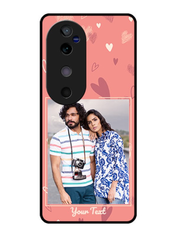 Custom Vivo V40 5G Custom Glass Phone CaseLove Doodle Art Design