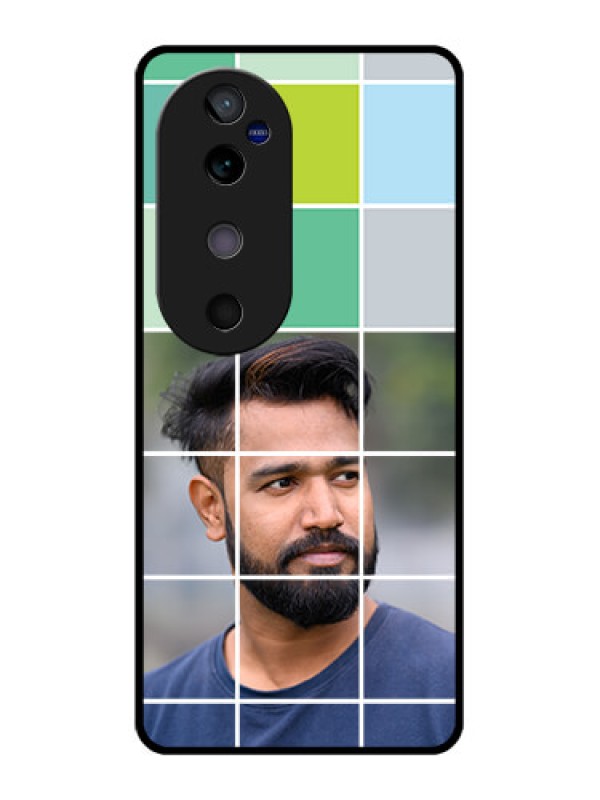 Custom Vivo V40 5G Custom Glass Phone CaseWith White Box Pattern