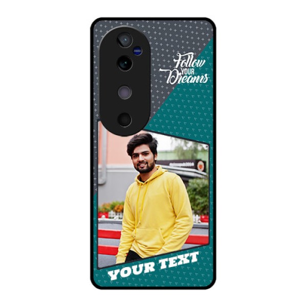 Vivo V40 5G Custom Glass Phone CaseBackground Pattern Design With Quote Vivo V40 5G Custom Glass Phone CaseBackground Pattern Design With Quote