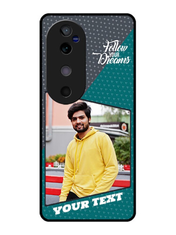 Custom Vivo V40 5G Custom Glass Phone CaseBackground Pattern Design With Quote