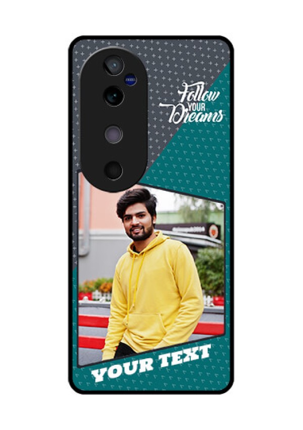 Vivo V40 5G Custom Glass Phone CaseBackground Pattern Design With Quote
