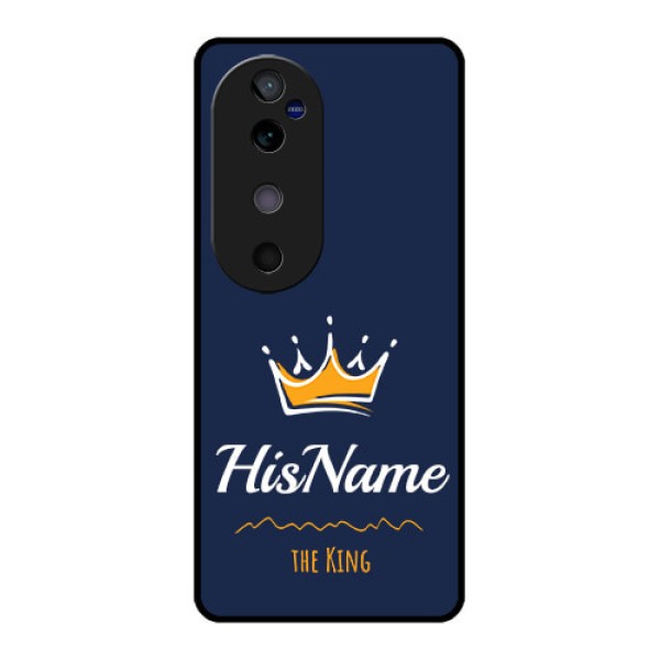 Vivo V40 5G Custom Glass Phone CaseKing With Name Design