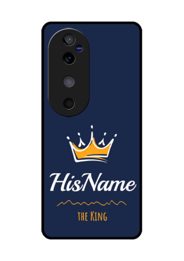 Vivo V40 5G Custom Glass Phone CaseKing With Name Design