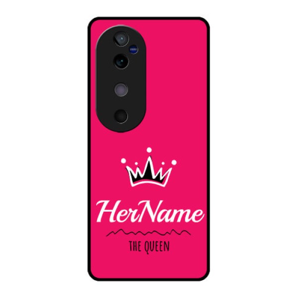 Vivo V40 5G Custom Glass Phone CaseQueen With Name Design Vivo V40 5G Custom Glass Phone CaseQueen With Name Design