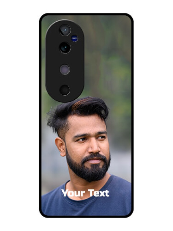 Custom Vivo V40 5G Custom Glass Phone CasePhoto With Text Design