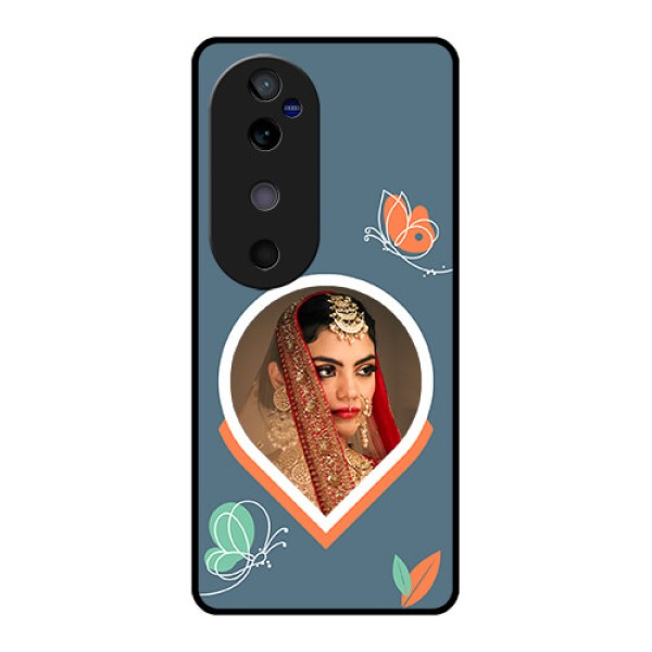 Vivo V40 5G Custom Glass Phone CaseDroplet Butterflies Design